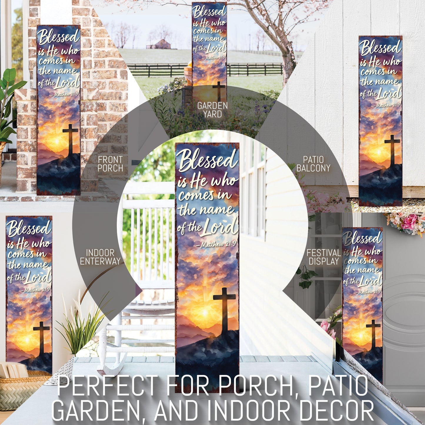 Blessed Easter Porch Sign | Spiritual Spring Welcome Decor