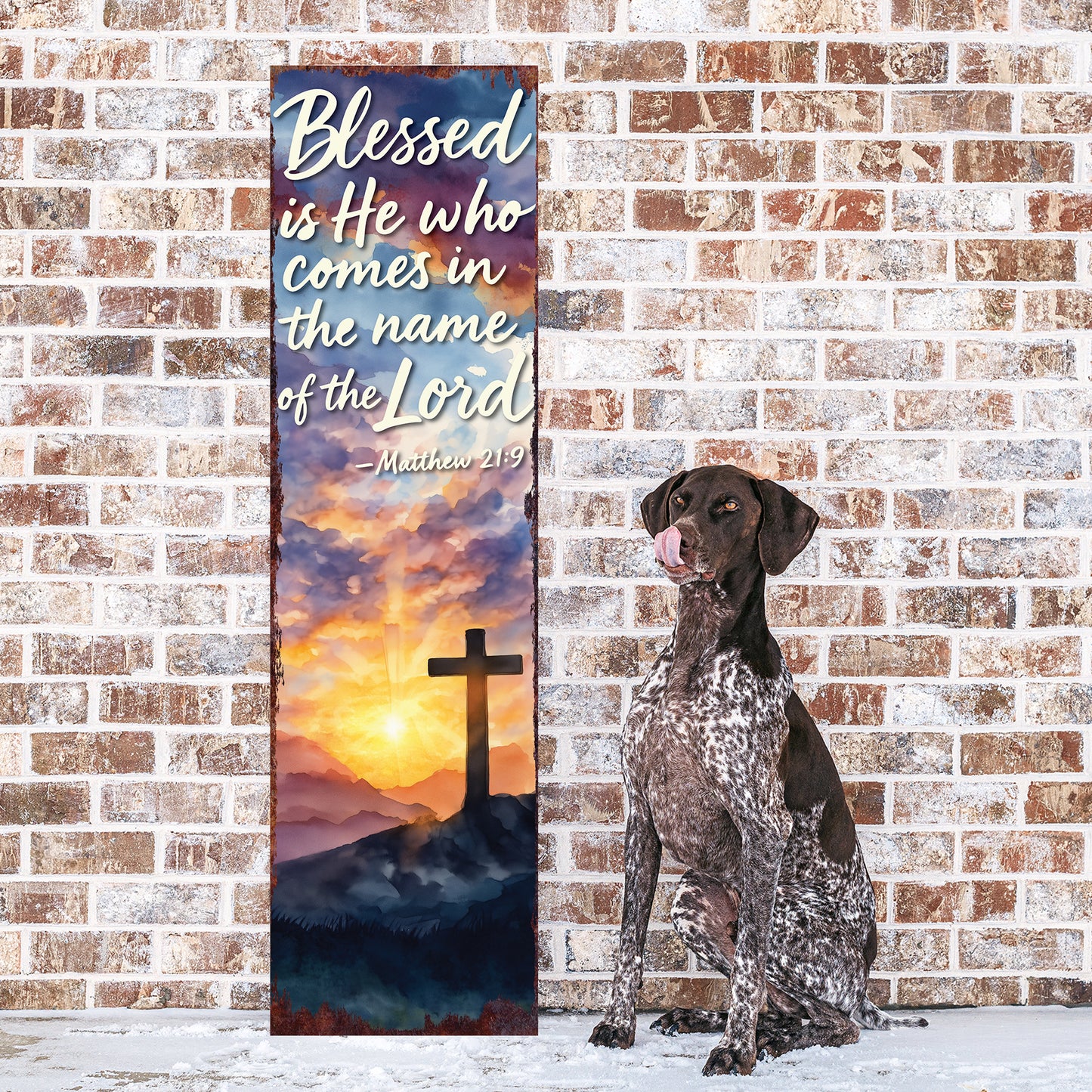 Blessed Easter Porch Sign | Spiritual Spring Welcome Decor