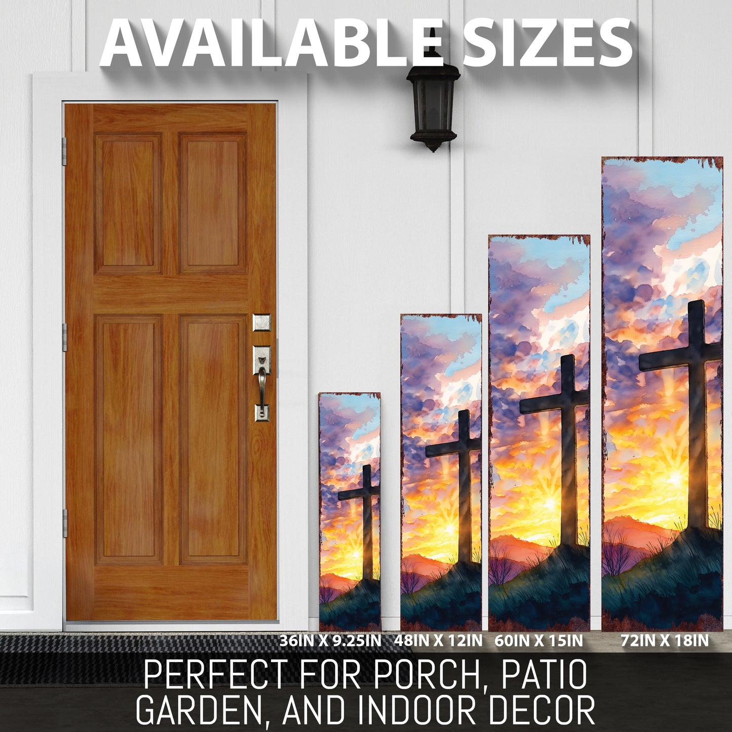 Rustic Easter Cross Porch Sign | Spiritual Spring Home Decor