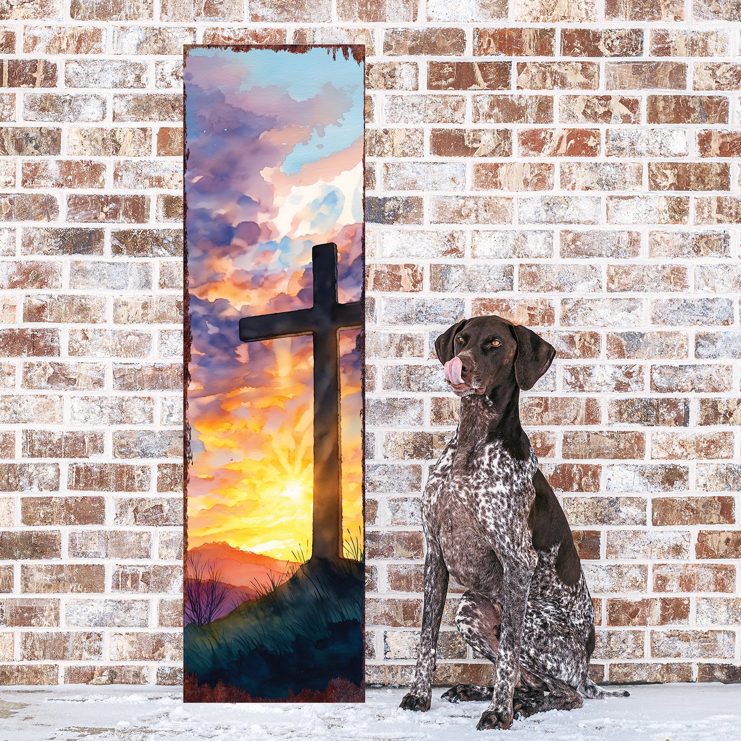 Rustic Easter Cross Porch Sign | Spiritual Spring Home Decor