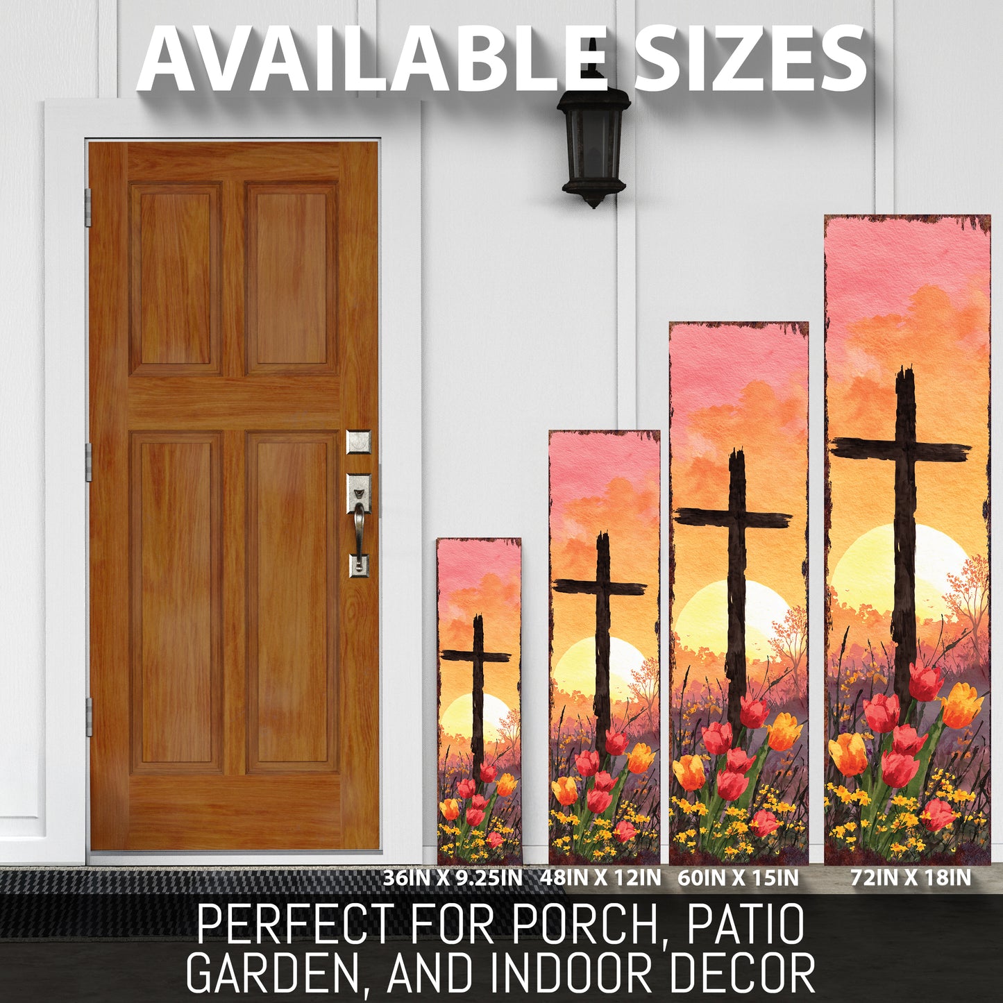 Rustic Easter Cross Porch Sign | Spiritual Spring Door Decor