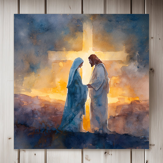 Spring He Is Risen Canvas Wall Art | Rustic Christian Decor