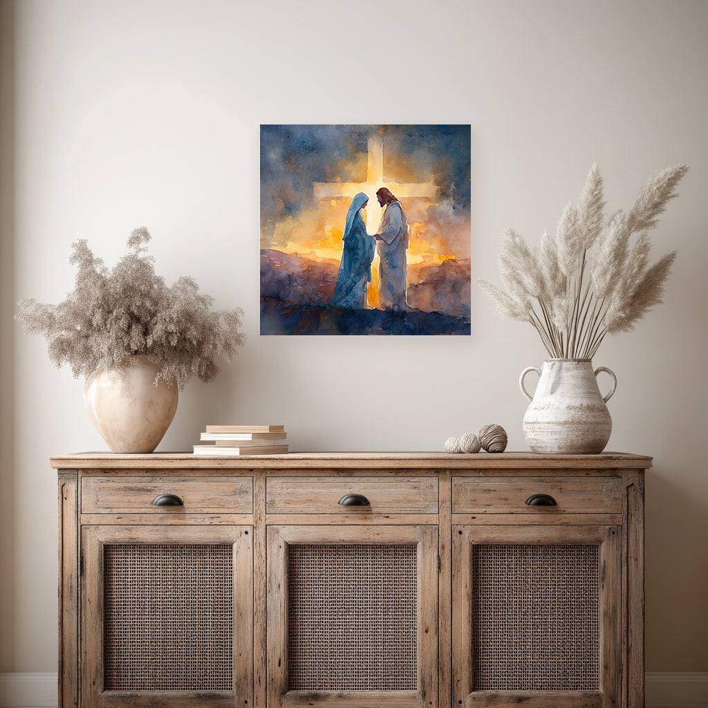Spring He Is Risen Canvas Wall Art | Rustic Christian Decor