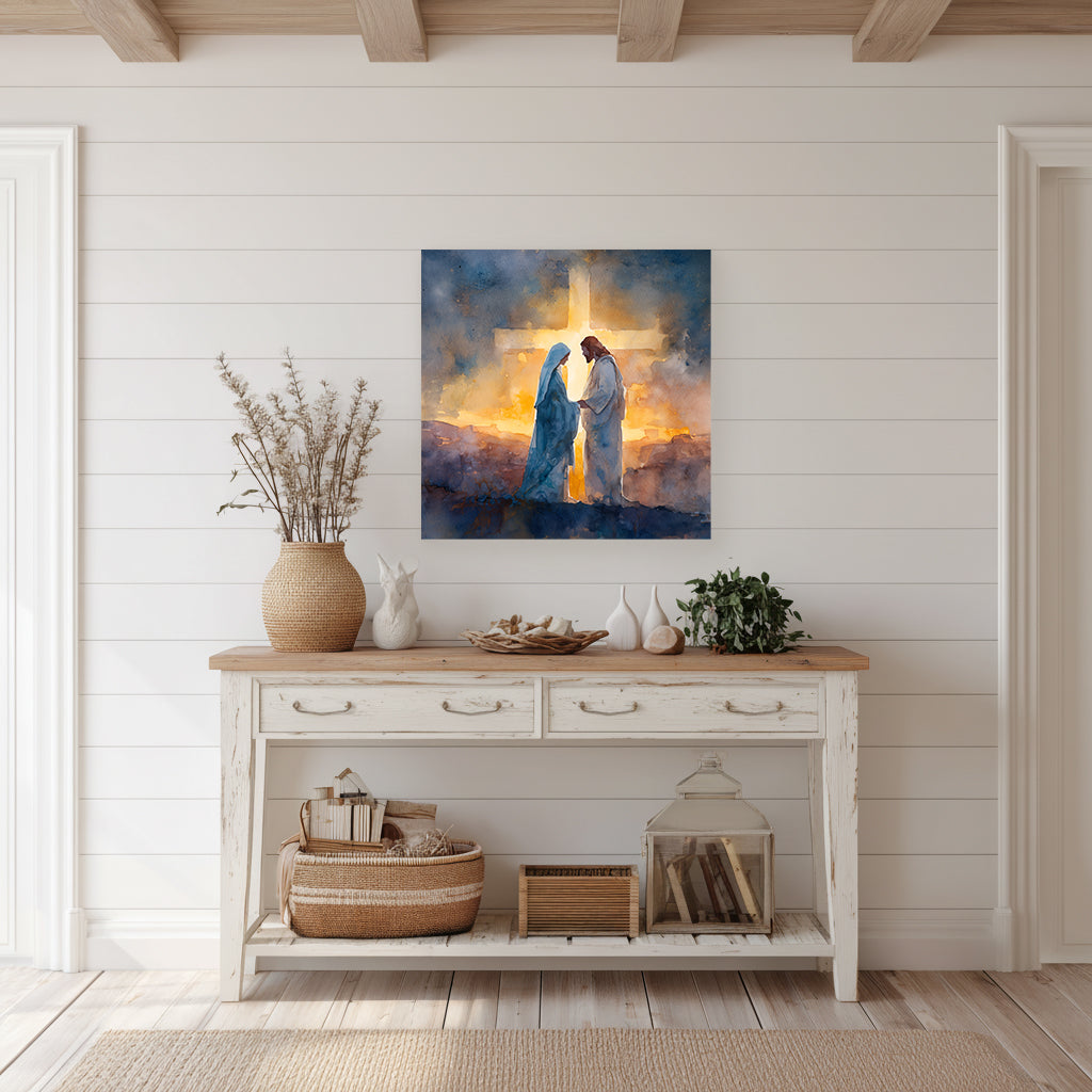 Spring He Is Risen Canvas Wall Art | Rustic Christian Decor