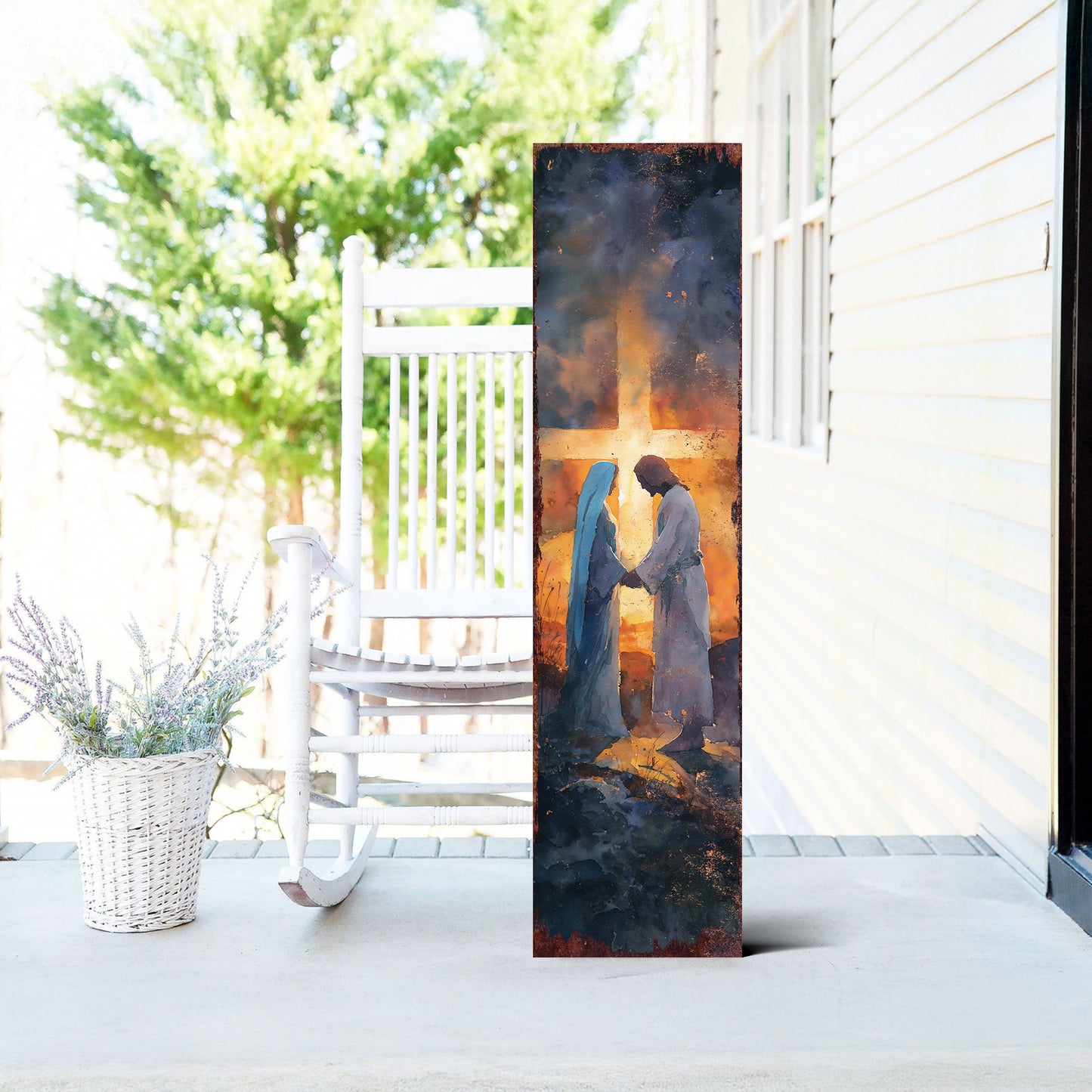 Rustic Christian Porch Sign | All-Season Faith Home Decor