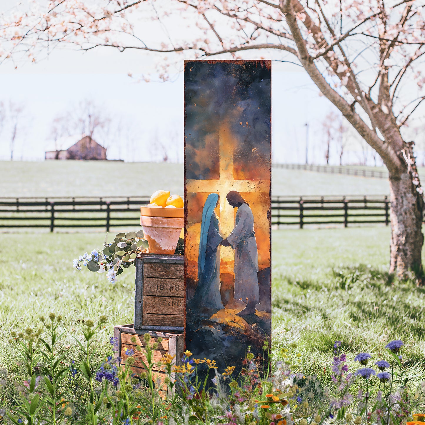 Rustic Christian Porch Sign | All-Season Faith Home Decor