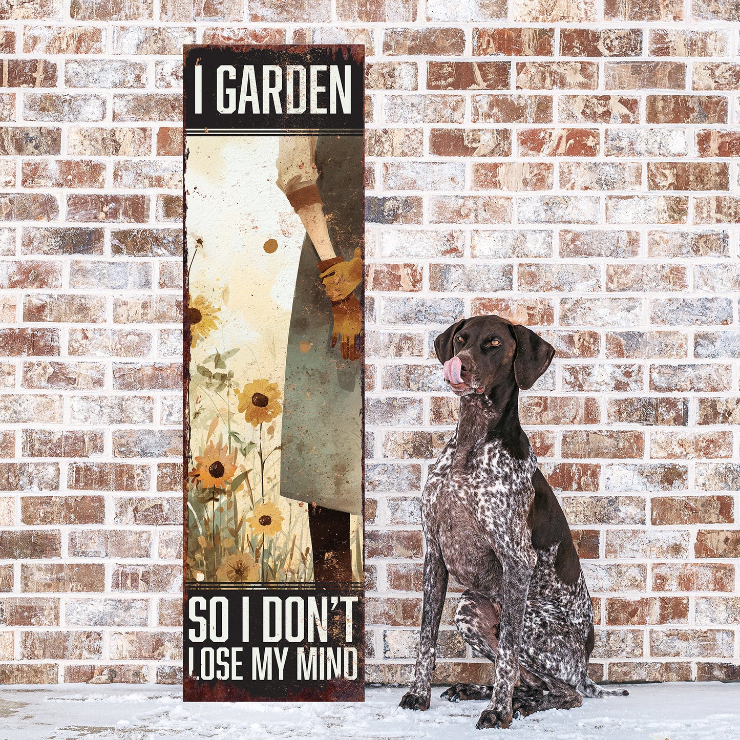 Humorous Garden Porch Sign – 'I Garden So I Don't Lose My Mind' Rustic Wall Art