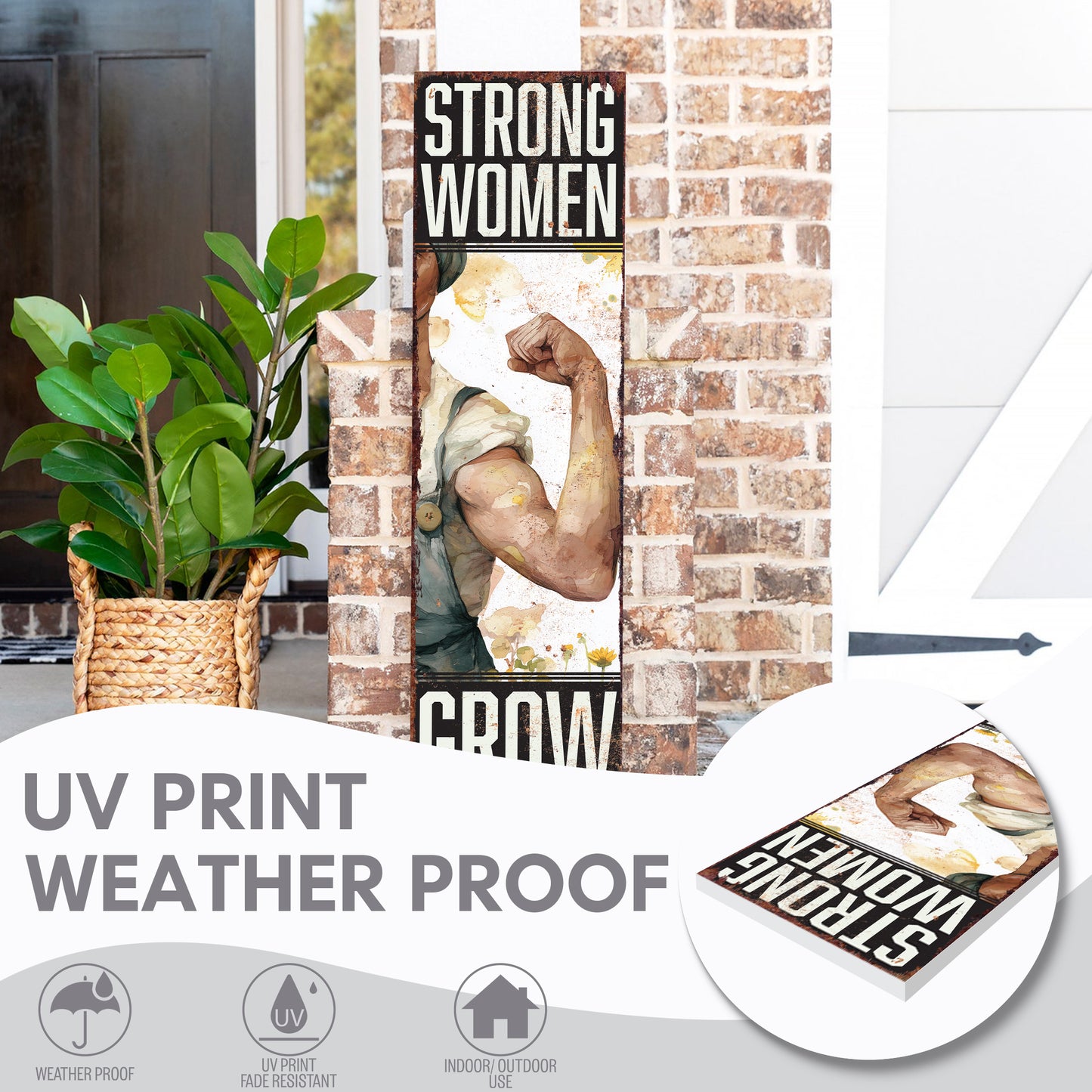 Garden Porch Sign: Strong Women Grow Things | Funny Farmhouse Decor