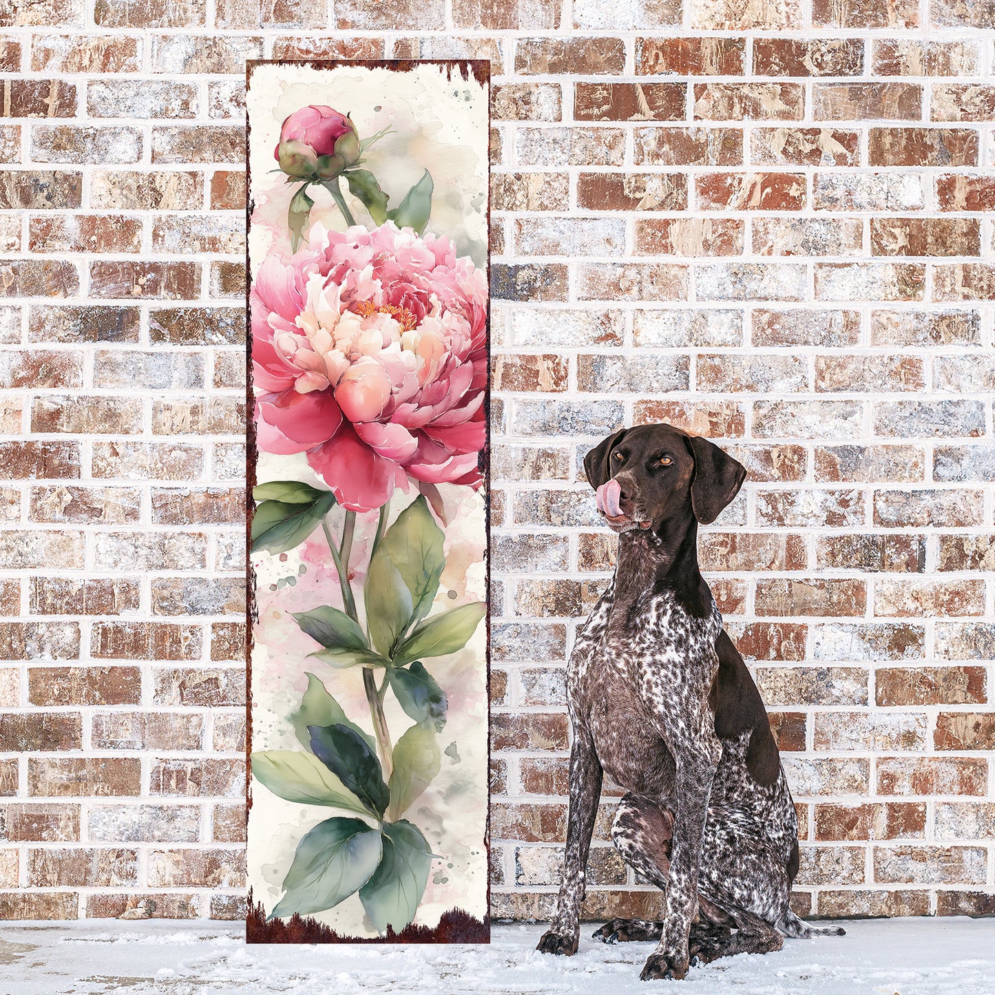 Elegant Spring Peony Porch Sign | Watercolor Floral Welcome Decor