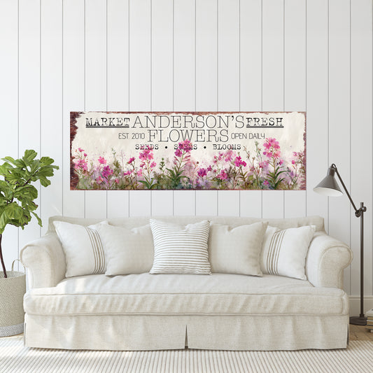 Personalized Spring Fireweed Family Wall Art – Rustic Chic Decor