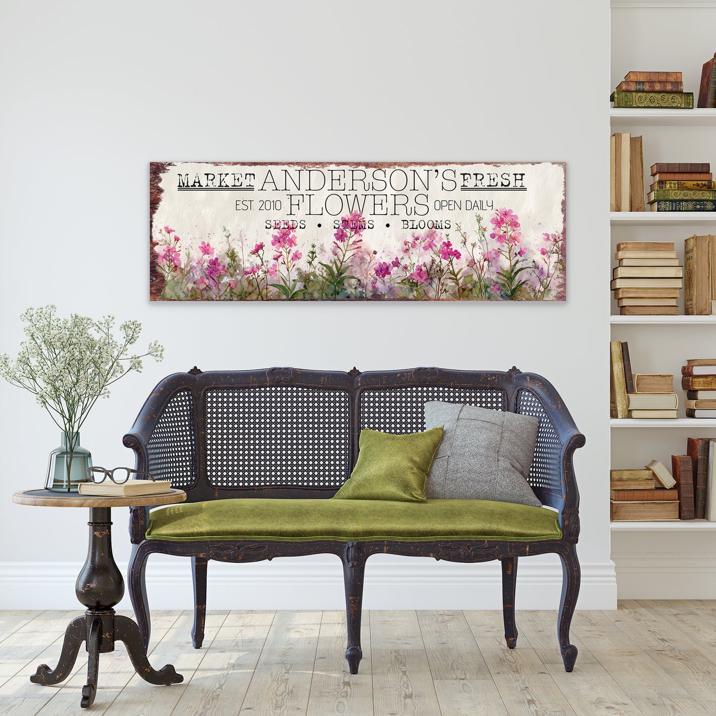 Personalized Spring Fireweed Family Wall Art – Rustic Chic Decor