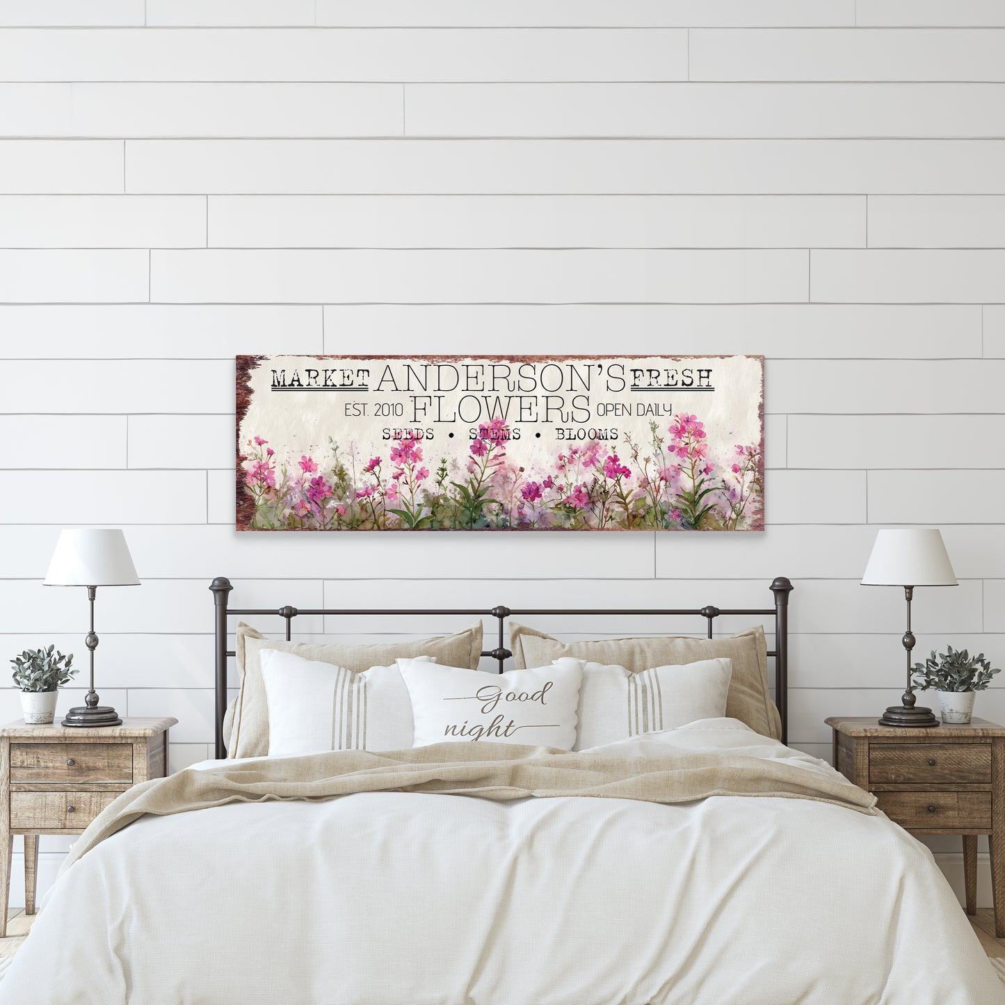 Personalized Spring Fireweed Family Wall Art – Rustic Chic Decor