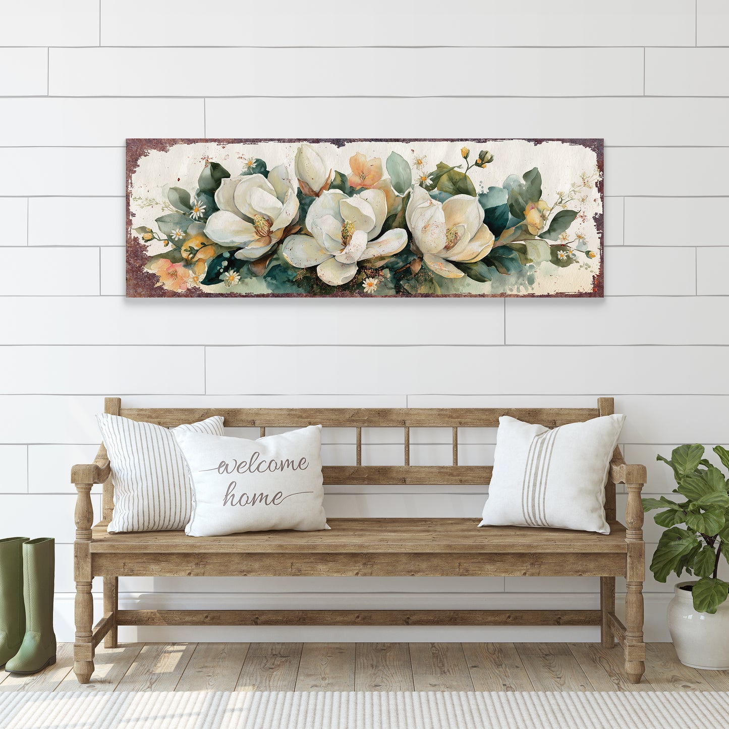 Charming Spring Magnolia Wall Art | Farmhouse Floral