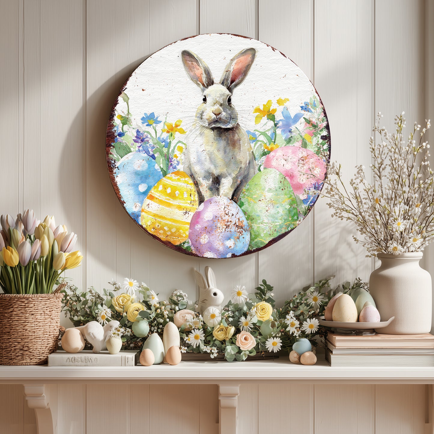 Joyful Farmhouse Easter Welcome Sign - Durable Weatherproof Composite for Porch Decor
