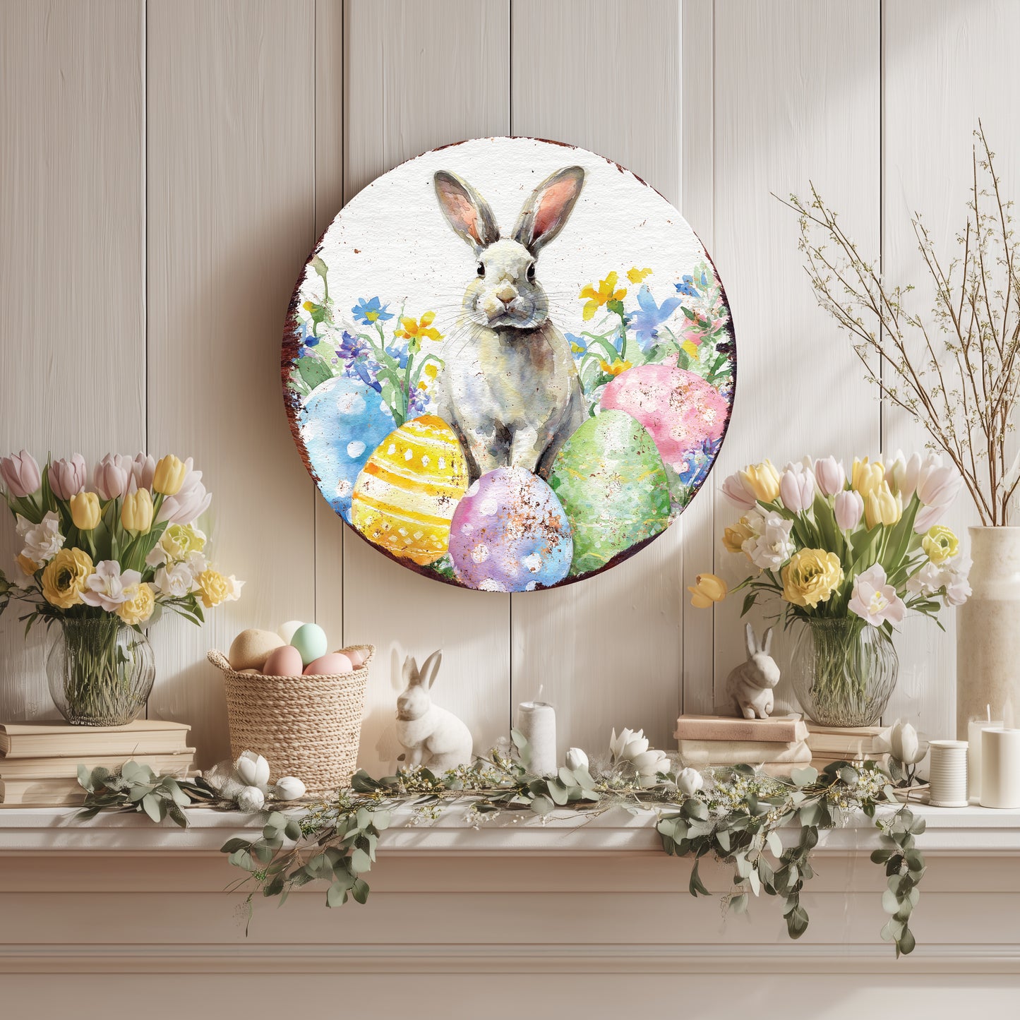 Joyful Farmhouse Easter Welcome Sign - Durable Weatherproof Composite for Porch Decor