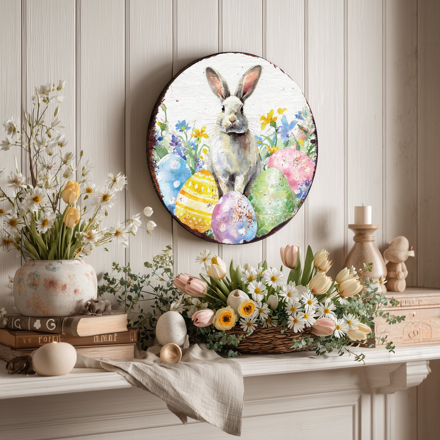 Joyful Farmhouse Easter Welcome Sign - Durable Weatherproof Composite for Porch Decor