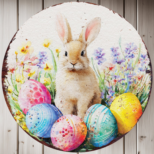 Charming Farmhouse Easter Welcome Sign - Rustic Bunny Art for Porch & Entryway