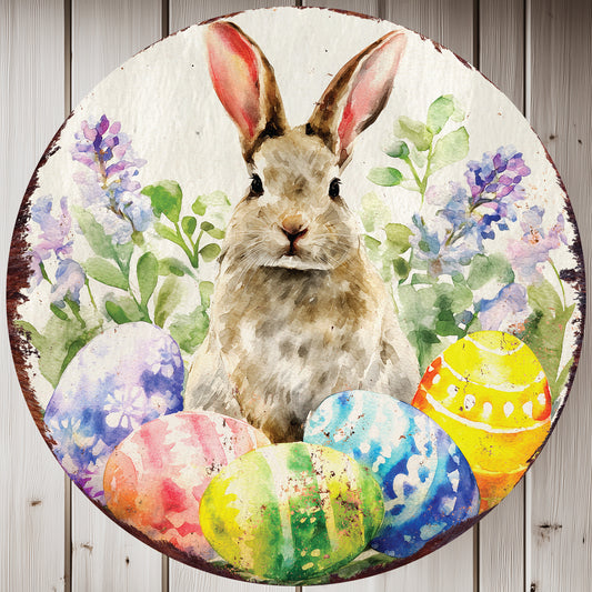 Rustic Easter Farmhouse Welcome Sign - Charming Bunny & Carrots Spring Porch & Door Decor