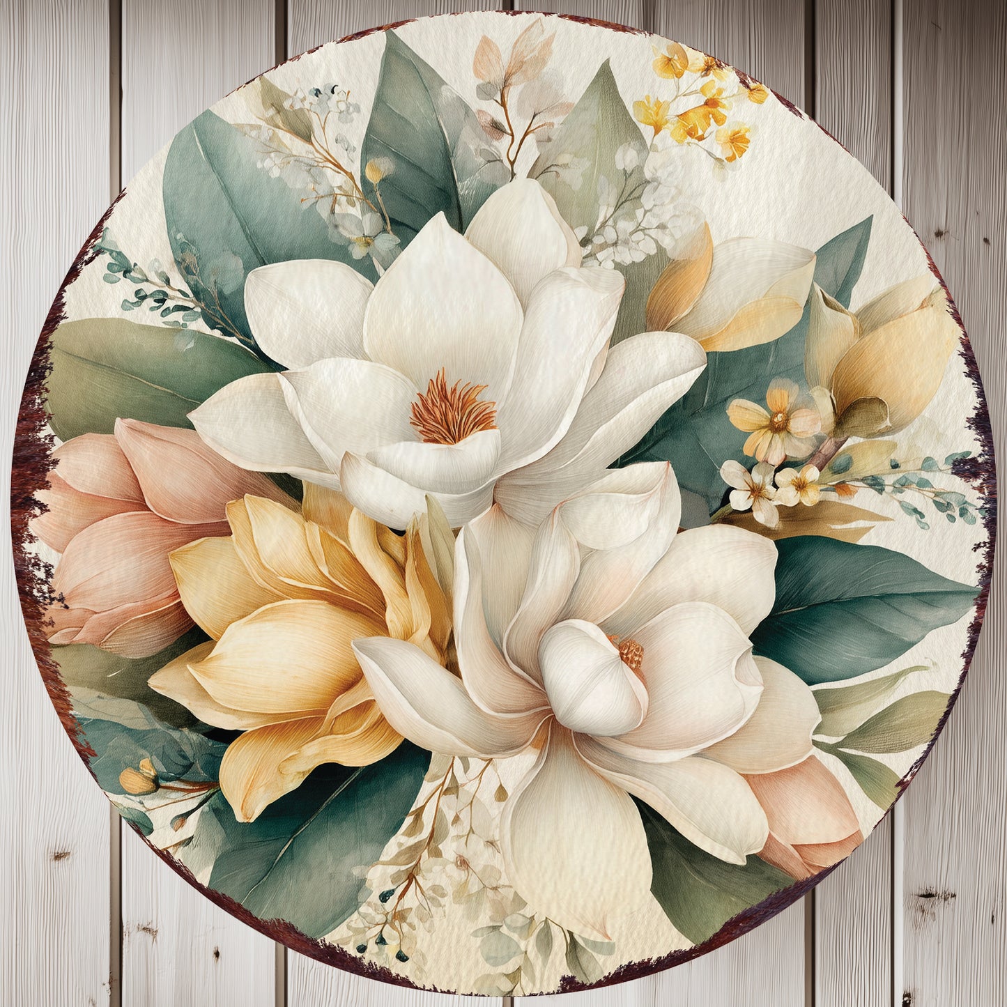 Charming Spring Farmhouse Magnolia Sign - Rustic Porch & Door Welcome Decor