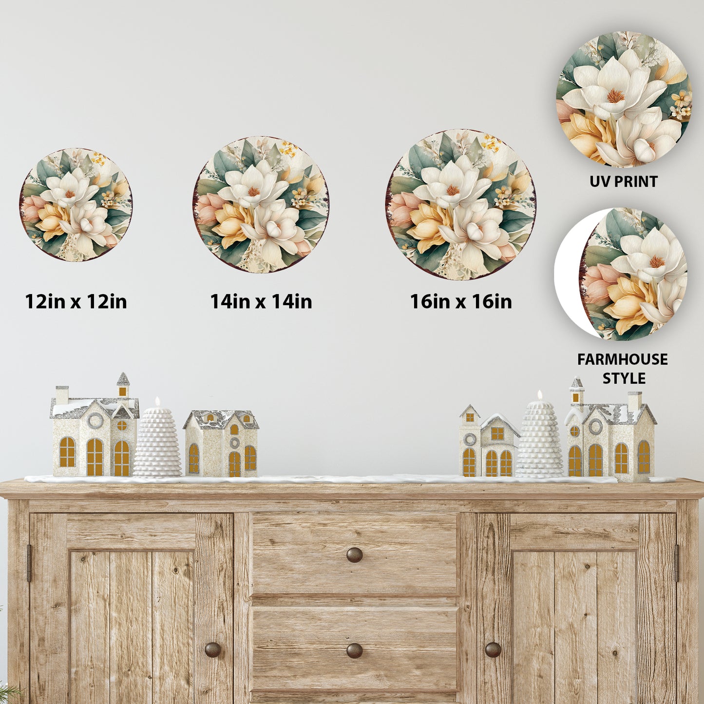 Charming Spring Farmhouse Magnolia Sign - Rustic Porch & Door Welcome Decor