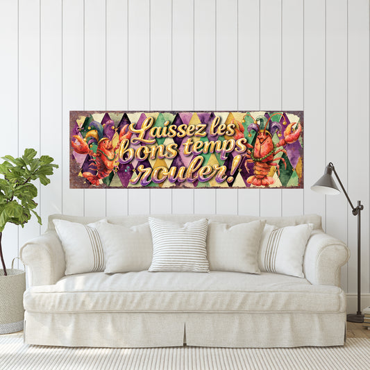 Festive Mardi Gras Wall Art Decor - Whimsical Crawfish Design for Home, Covered Patio & Porch