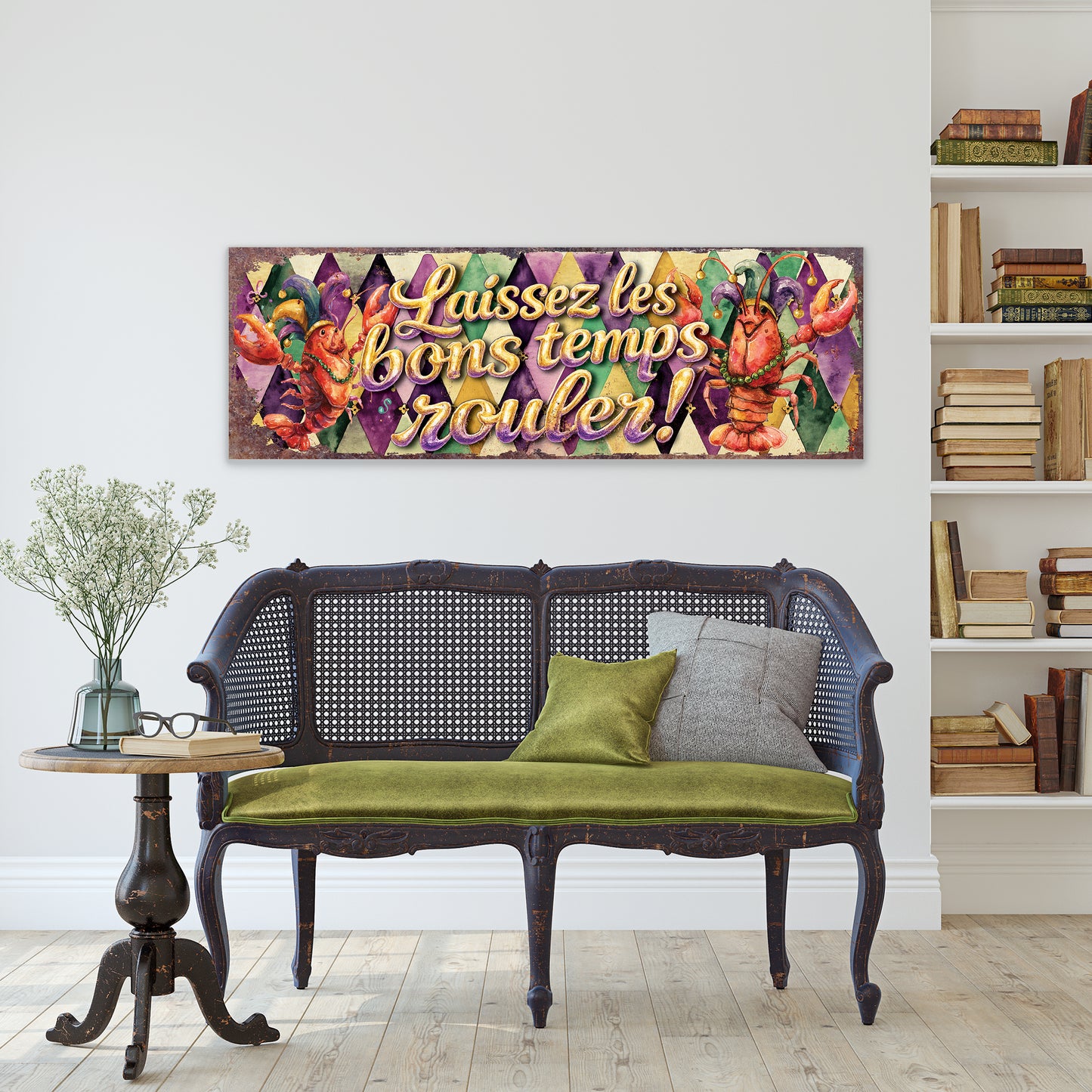 Festive Mardi Gras Wall Art Decor - Whimsical Crawfish Design for Home, Covered Patio & Porch