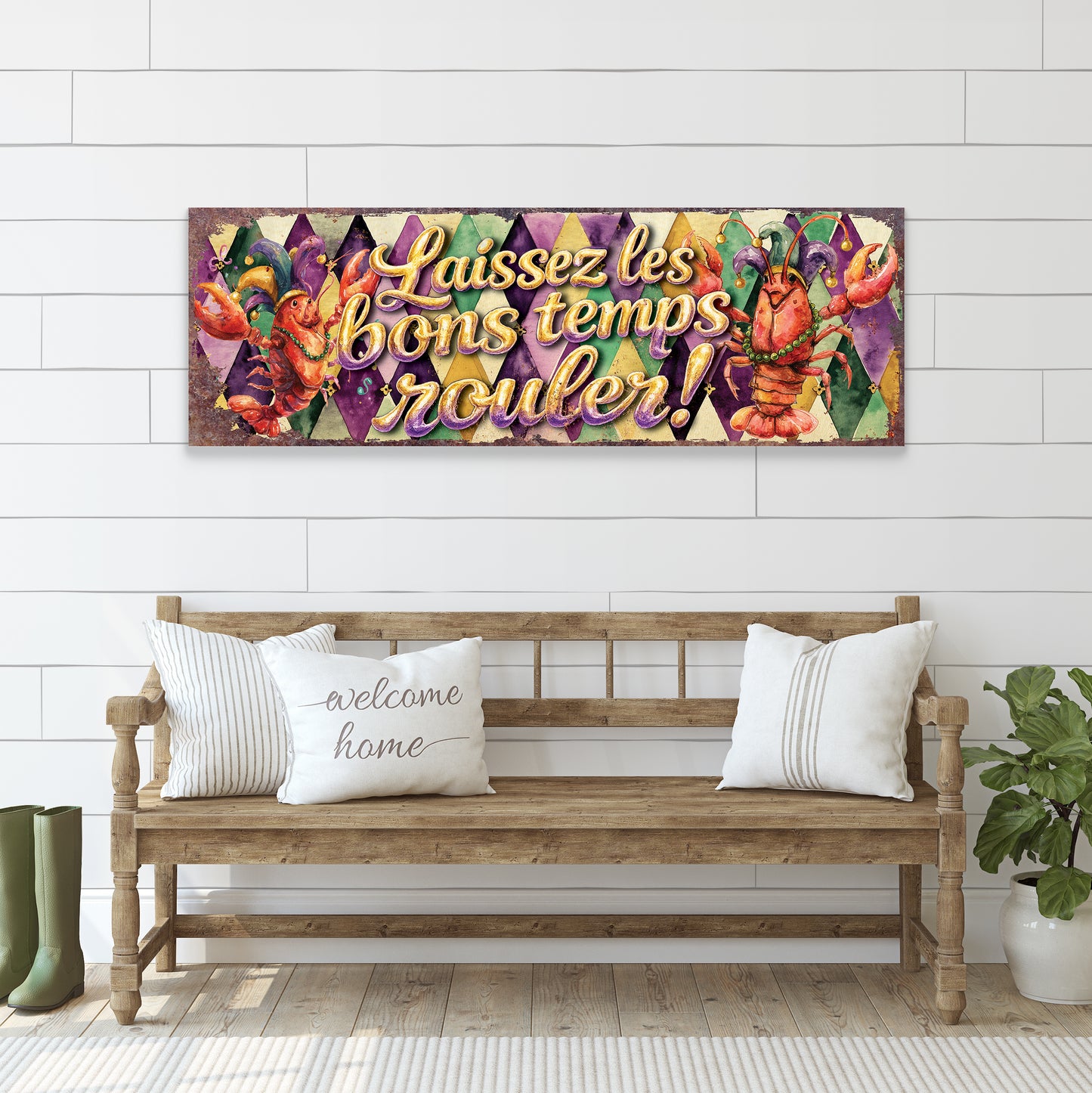 Festive Mardi Gras Wall Art Decor - Whimsical Crawfish Design for Home, Covered Patio & Porch
