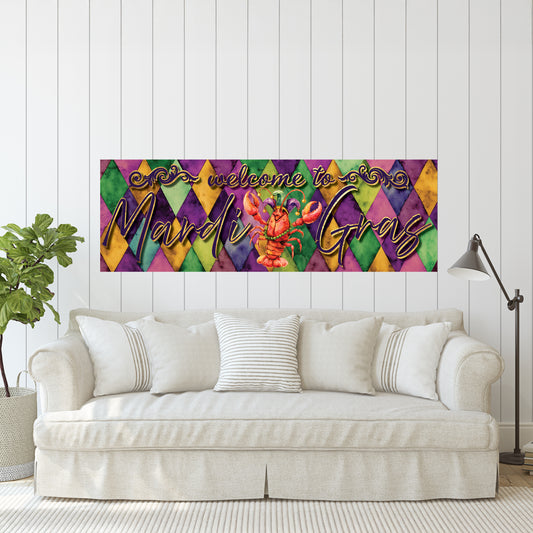Festive Mardi Gras Whimsical Crawfish Wall Art Decor - Vibrant Accent for Covered Patio, Porch & Home