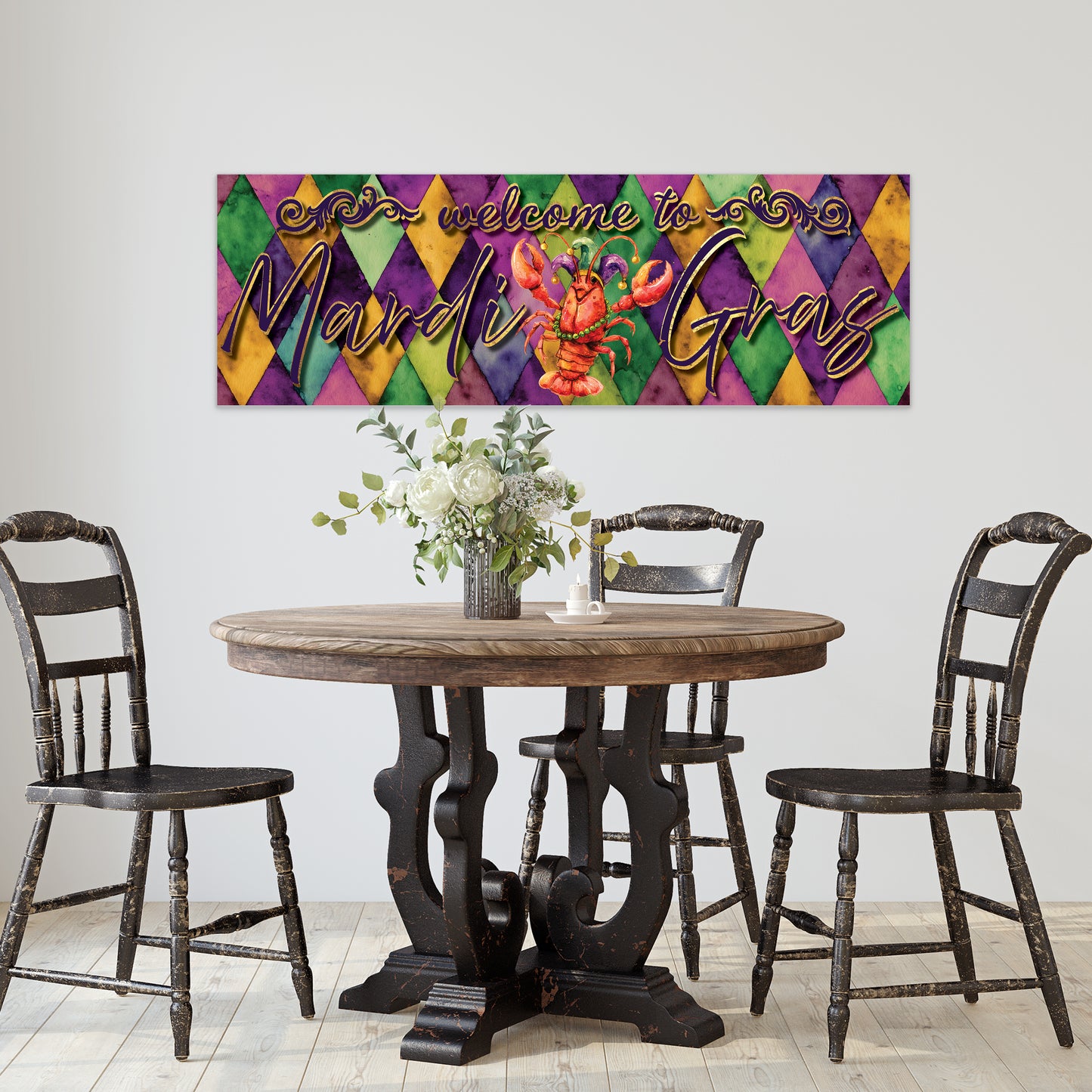 Festive Mardi Gras Whimsical Crawfish Wall Art Decor - Vibrant Accent for Covered Patio, Porch & Home