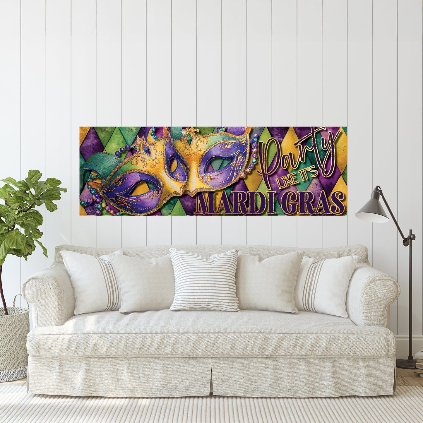 Vibrant Mardi Gras Masquerade Masks Wall Art - Festive Decor for Home & Porch