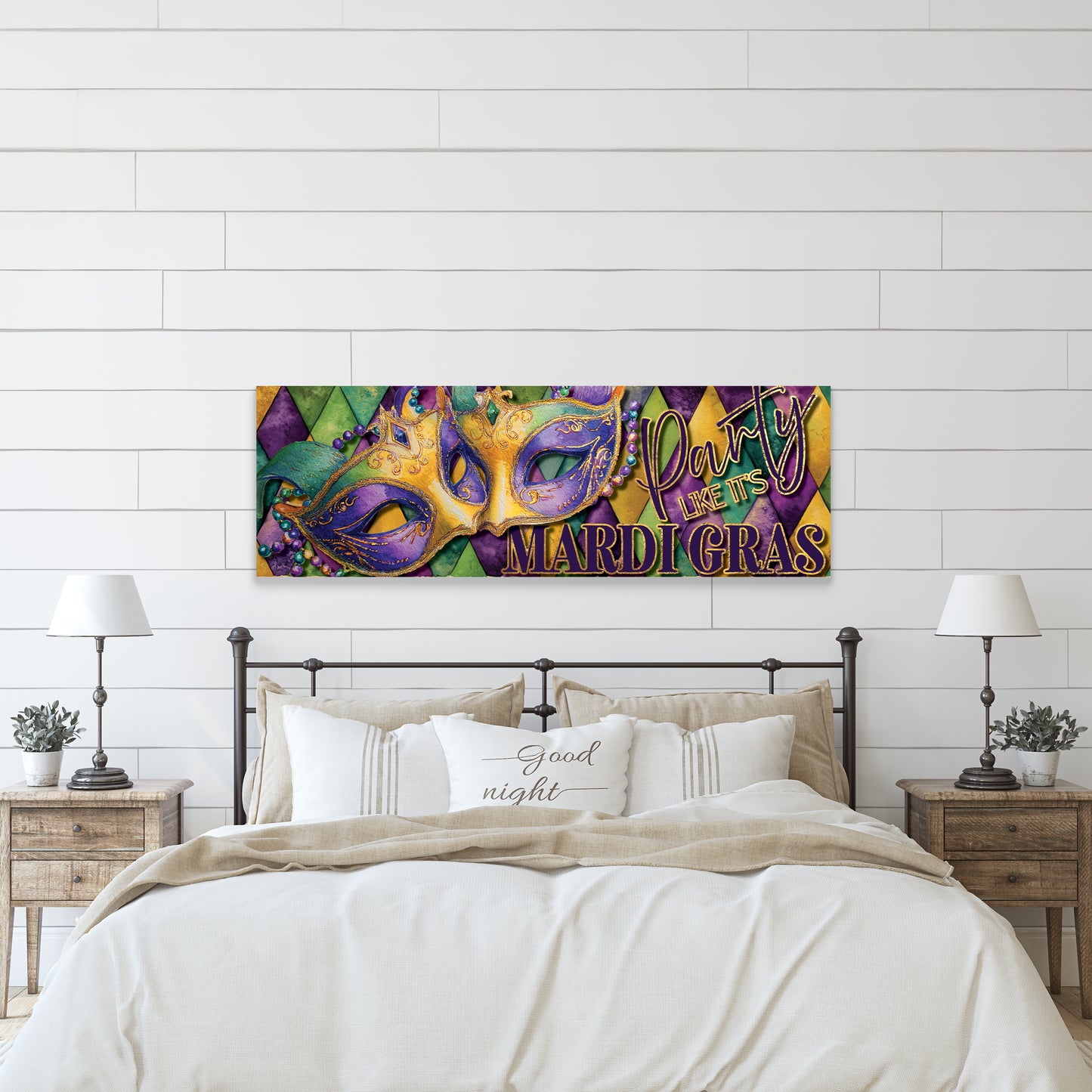 Vibrant Mardi Gras Masquerade Masks Wall Art - Festive Decor for Home & Porch