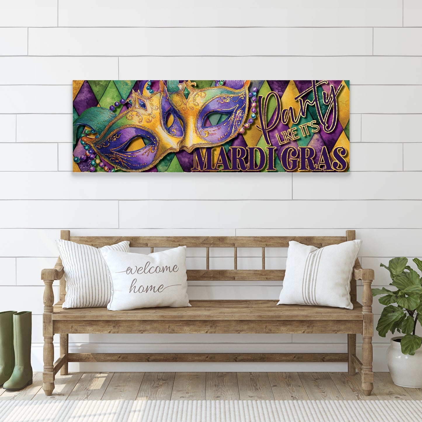 Vibrant Mardi Gras Masquerade Masks Wall Art - Festive Decor for Home & Porch