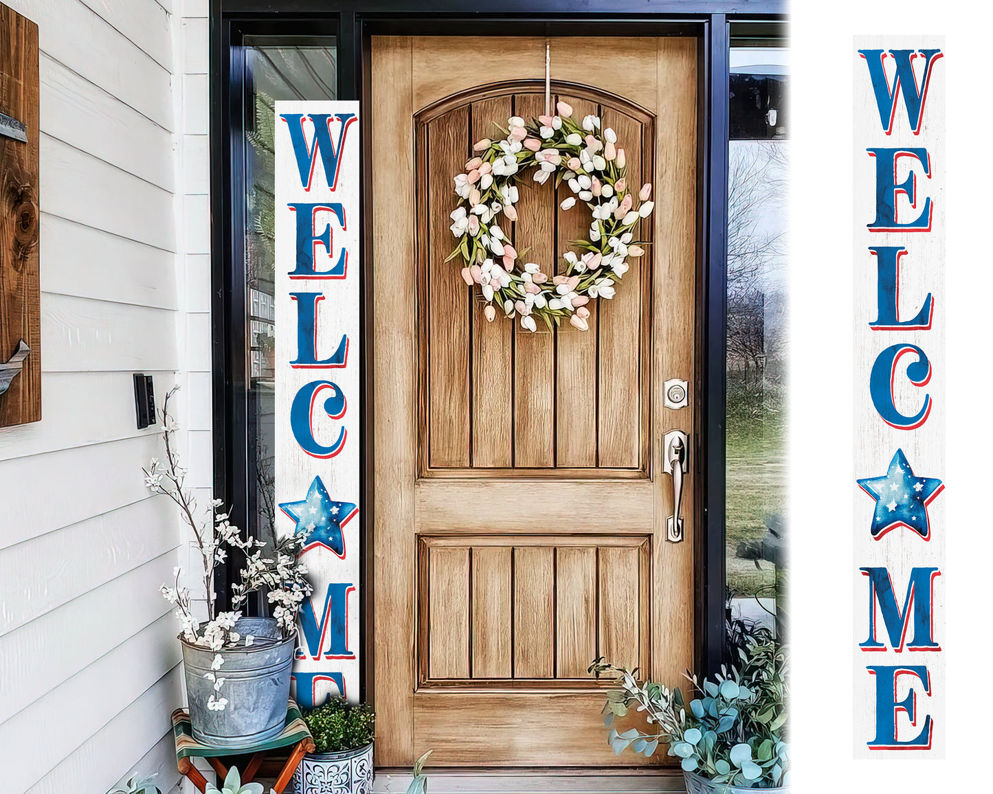 72in Welcome Porch Sign | 4th of July Porch Decor | Farmhouse Decor for Porch | Independence Day Outdoor Decor