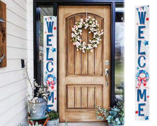 72in Welcome Porch Sign , 4th of July Porch Decor | Farmhouse Decor for Porch | Independence Day Outdoor Decor