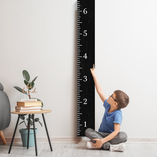 6ft Growth Chart Ruler - Black, Playroom Decor, Wall Ruler, Wood Growth Chart, Nursery Decor Signs, Kids Wall Art, Toddler Bedroom Decor