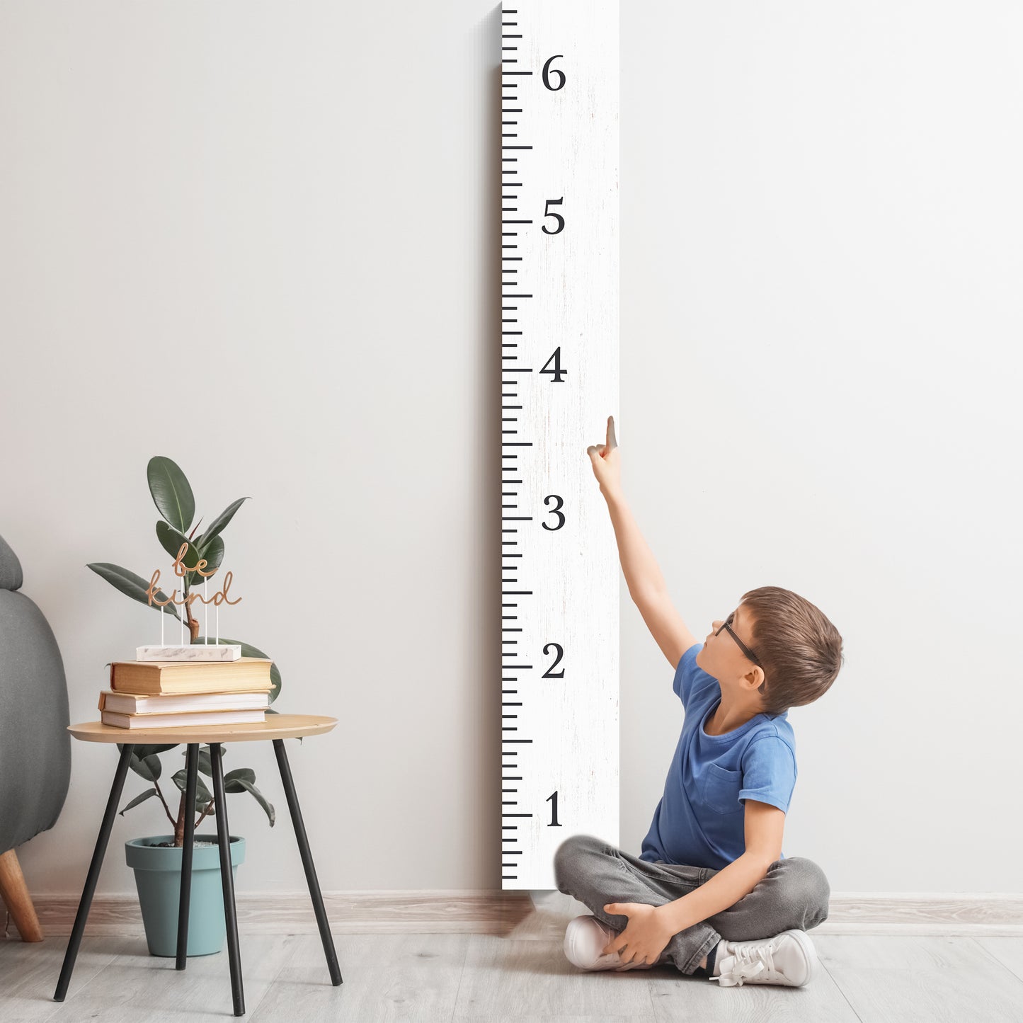 6ft Growth Chart Ruler - White, Playroom Decor, Wall Ruler, Wood Growth Chart, Nursery Decor Signs, Kids Wall Art, Toddler Bedroom Decor