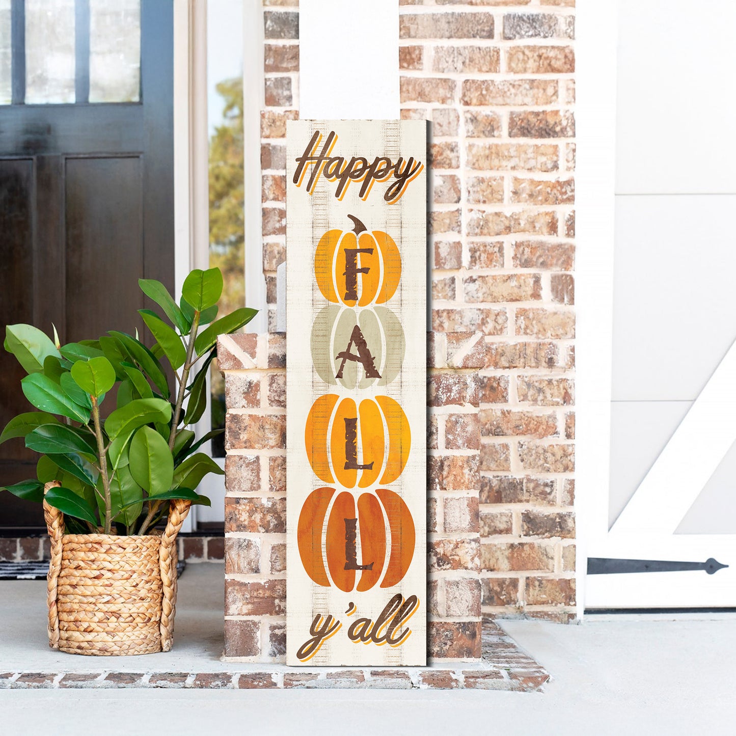 Happy Fall Y'all  Wooden Porch Sign Seasonal Front Door Display | Perfect for Autumn Celebrations | Rustic Decor