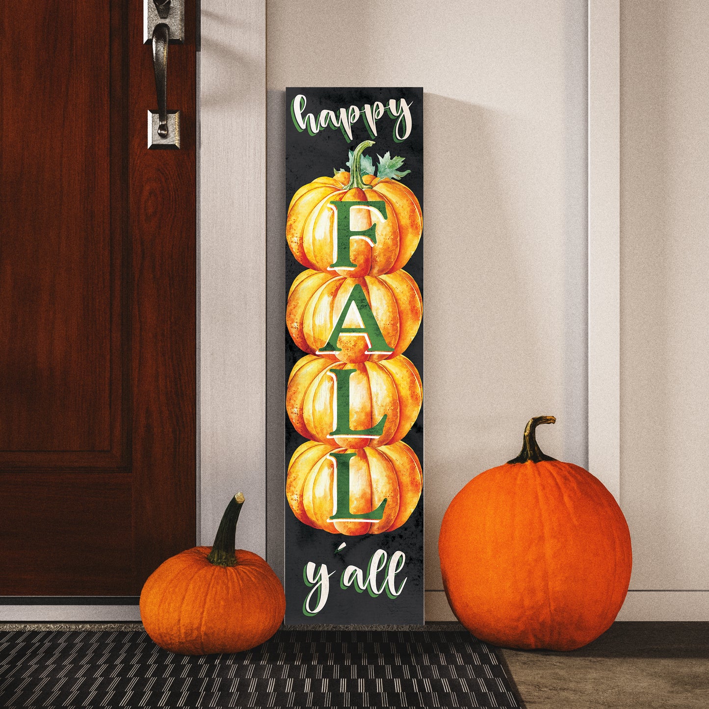 36in "Happy Fall Y'all" Wooden Porch Sign - Seasonal Front Door Decor for Autumn Celebrations