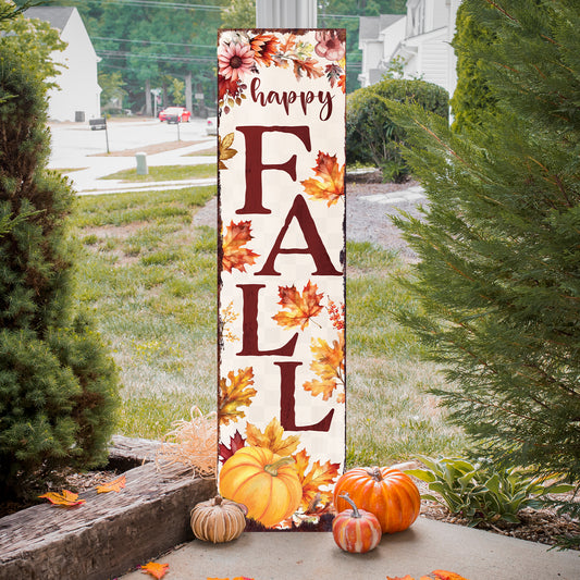 Fall Porch Sign - Front Porch Fall Welcome Sign with Vintage Autumn Decoration | Fall Entryway Porch Decor