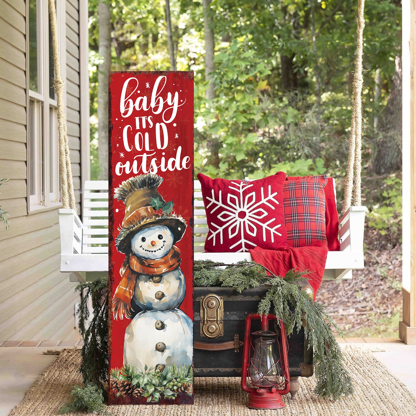Farmhouse Christmas Porch Sign | Rustic Winter Welcome Decor