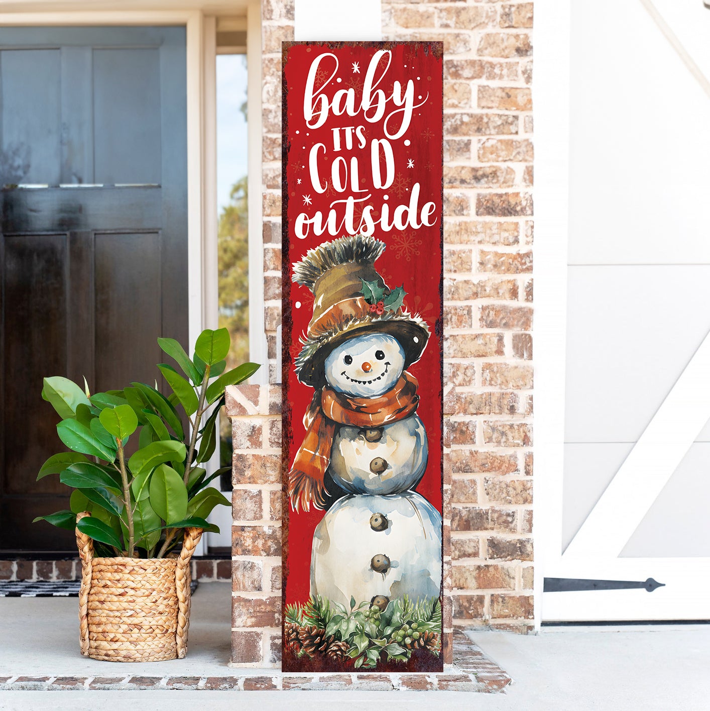 Farmhouse Christmas Porch Sign | Rustic Winter Welcome Decor