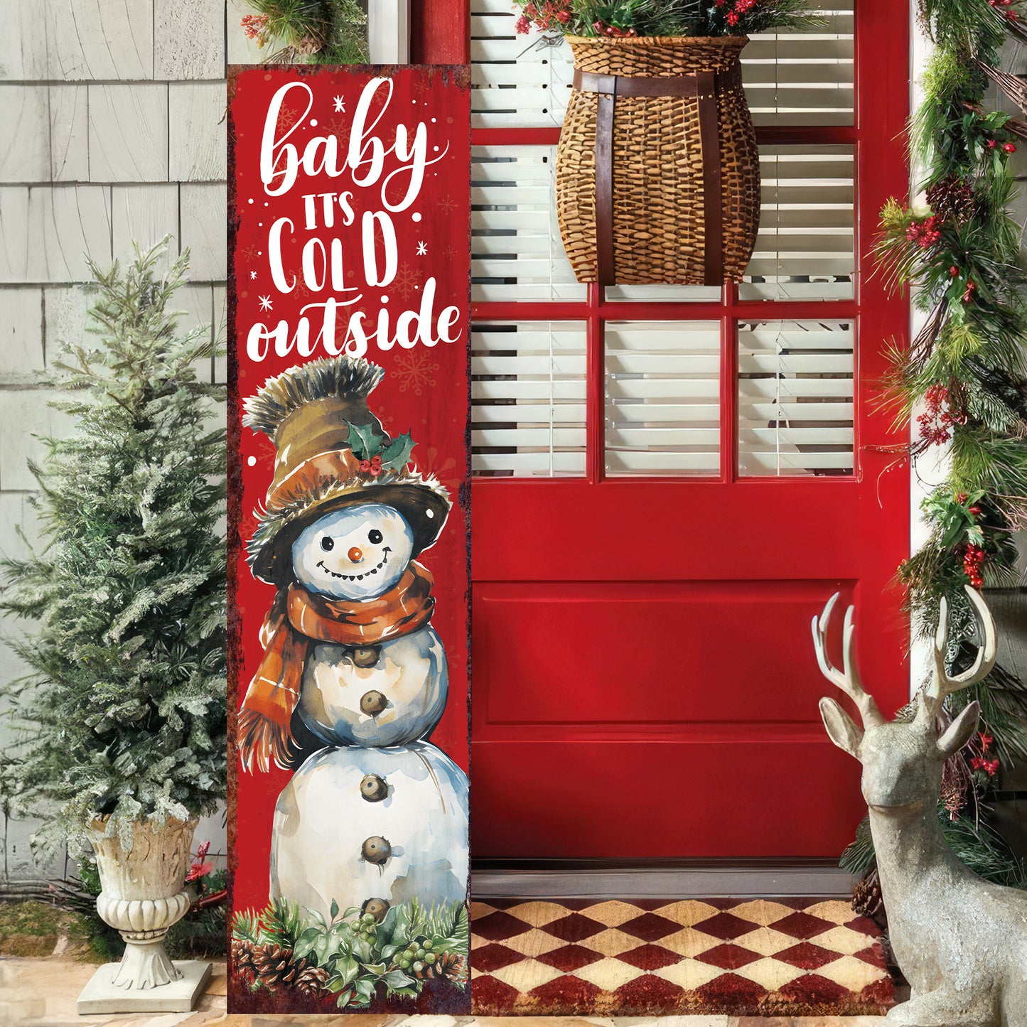 Farmhouse Christmas Porch Sign | Rustic Winter Welcome Decor