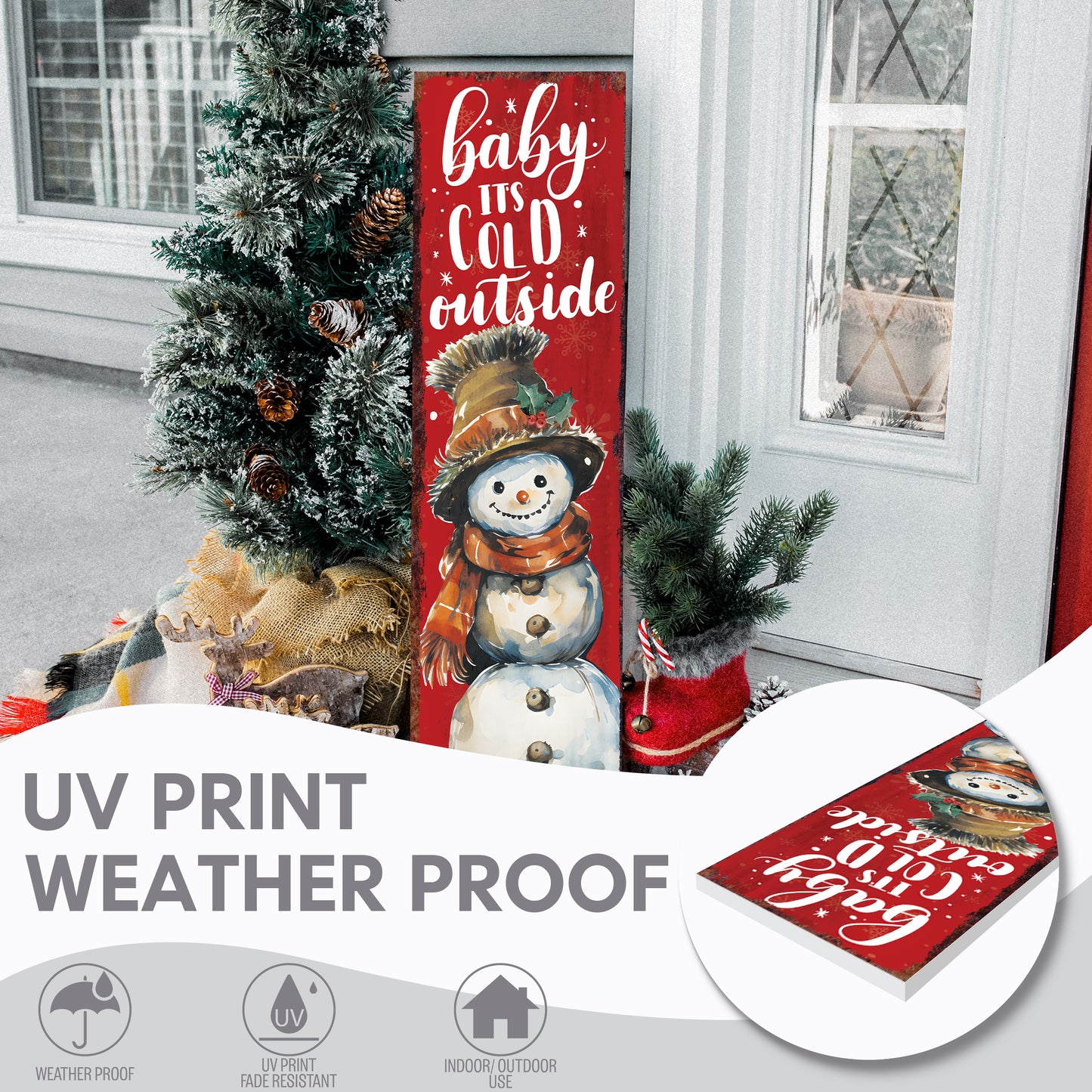 Farmhouse Christmas Porch Sign | Rustic Winter Welcome Decor