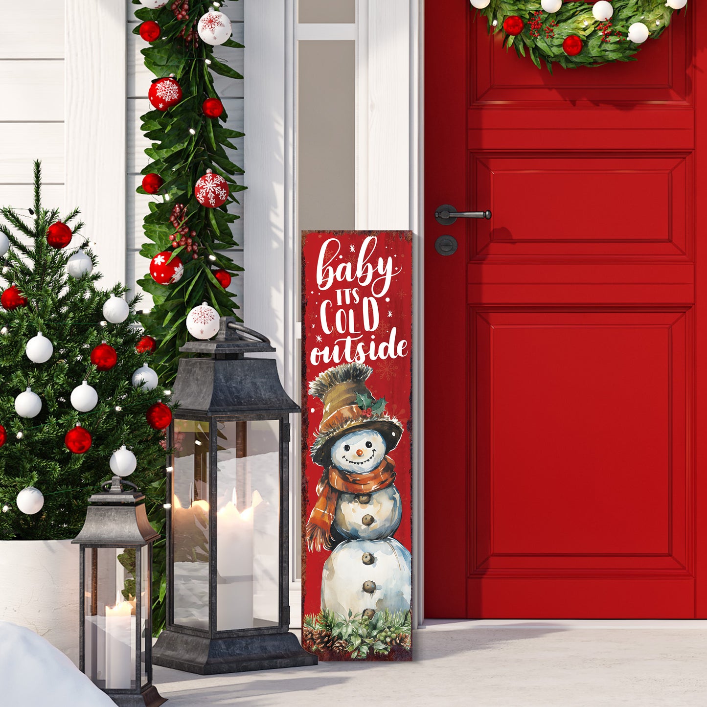 Farmhouse Christmas Porch Sign | Rustic Winter Welcome Decor