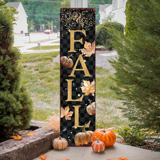 Fall Porch Sign - Front Porch Fall Welcome Sign with Vintage Autumn Decoration, Rustic Modern Farmhouse Entryway Porch Decor