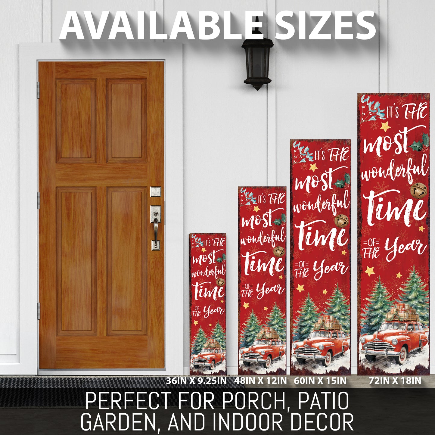 Vintage Red Truck Christmas Porch Sign | Festive Farmhouse Welcome Decor