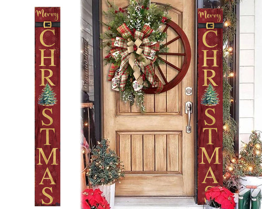 72in Merry Christmas Sign for Front Porch - Vintage Christmas Decoration, Rustic Modern Farmhouse Entryway Christmas Decor for Front Door