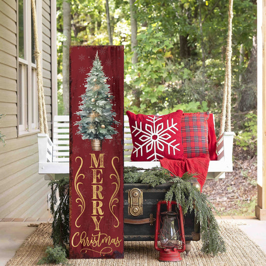 Vintage Farmhouse Merry Christmas Porch Sign | Outdoor Holiday Decor