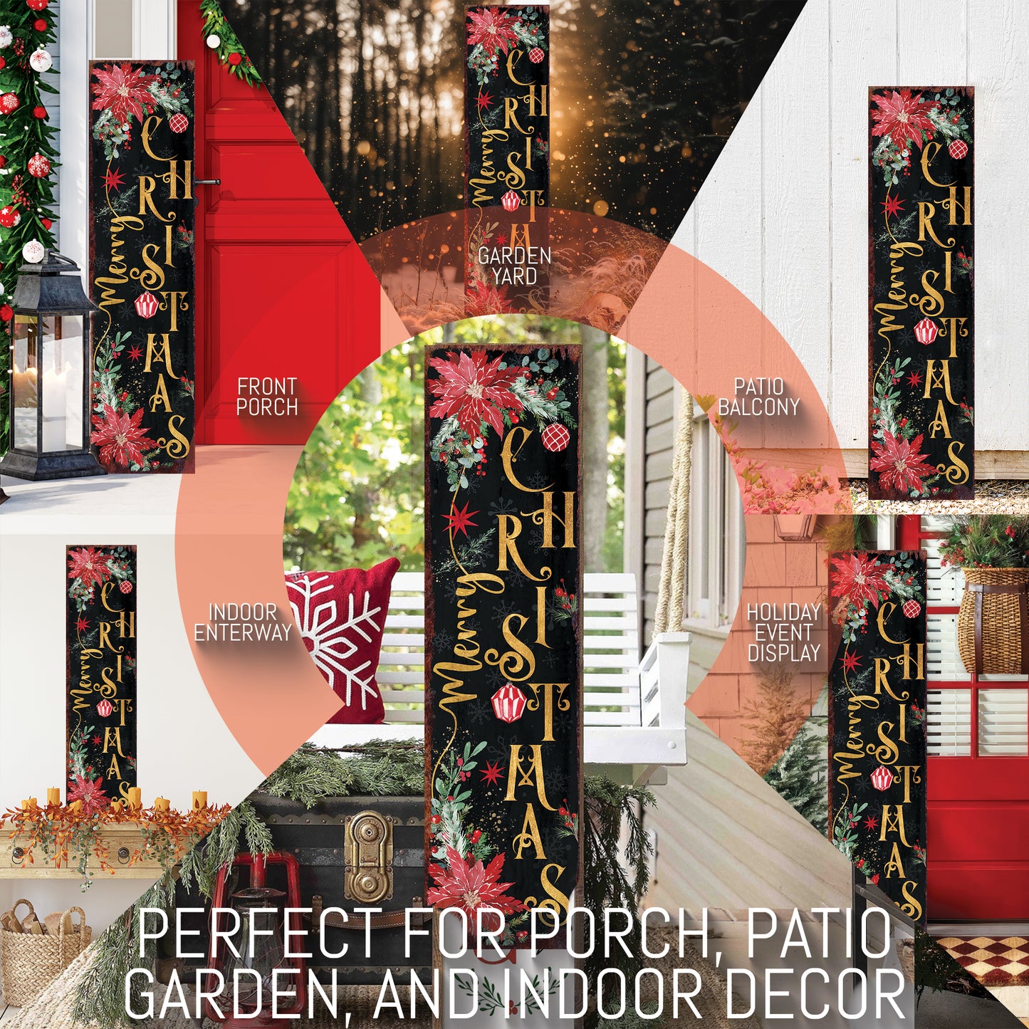 Merry Christmas Porch Sign | Rustic Farmhouse Entryway Decor