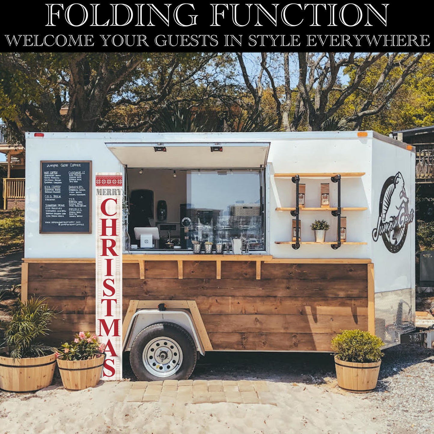 Farmhouse Merry Christmas Porch Sign | Festive Wooden Holiday Decor